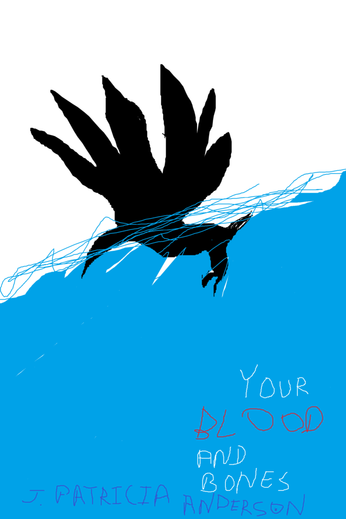 Poor copy of Your Bones and Blood cover done in Paint by Adam Holcombe. Features a bird falling into water.